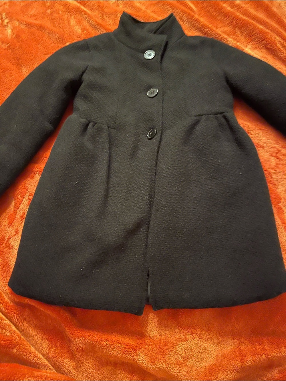 Joe Fresh Black Girls' Classic Pea Coat with High Collar